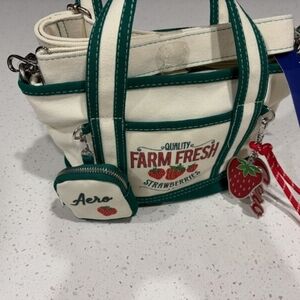 Aeropostale Cream and Green Farm Fresh Tote